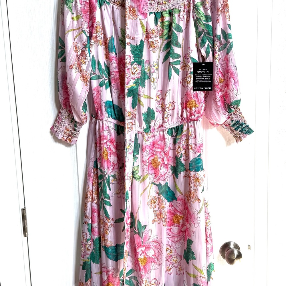 Boston Proper Pink Floral Off-Shoulder Top - Picture 8 of 12
